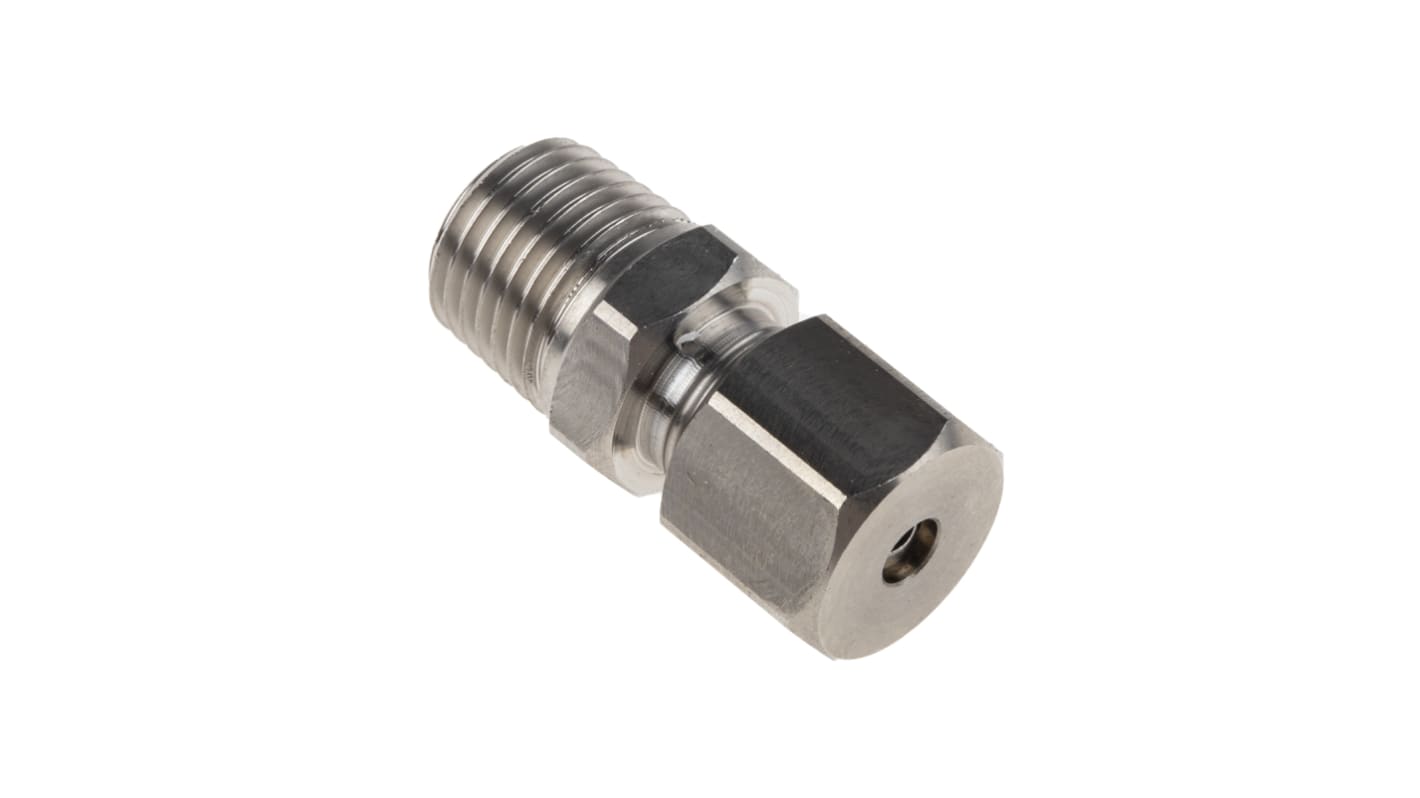 RS PRO, 1/4 BSPT Thermocouple Compression Fitting for Use with Thermocouple, 4mm Probe