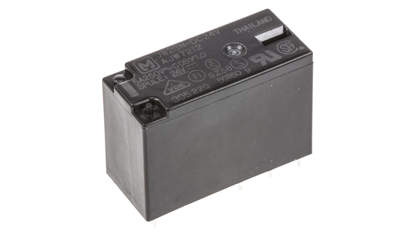 Panasonic PCB Mount Non-Latching Relay, 24V dc Coil, 5A Switching Current, DPDT