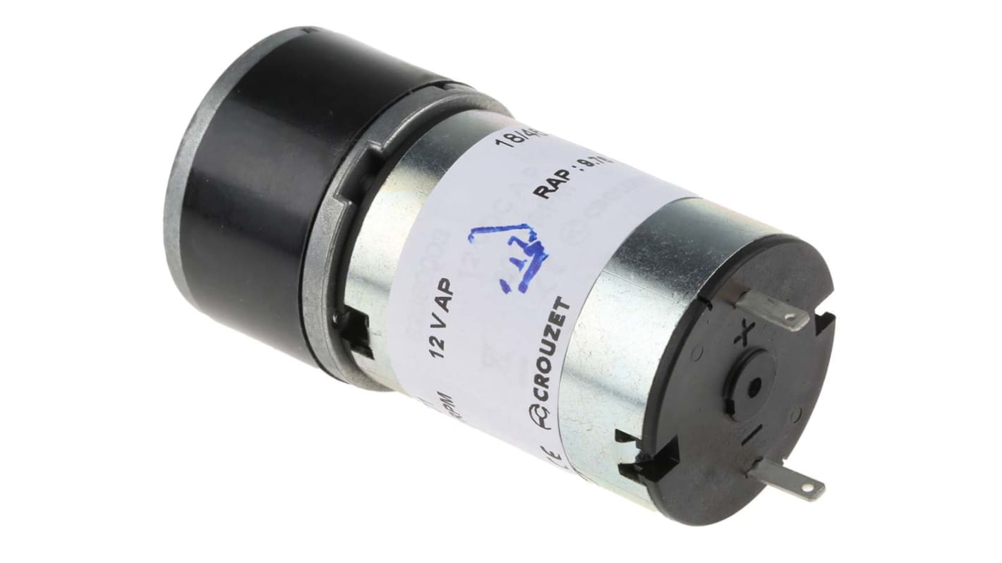 Crouzet Brushed Geared DC Geared Motor, 3 W, 12 V dc, 50 Ncm, 440 rpm, 5mm Shaft Diameter