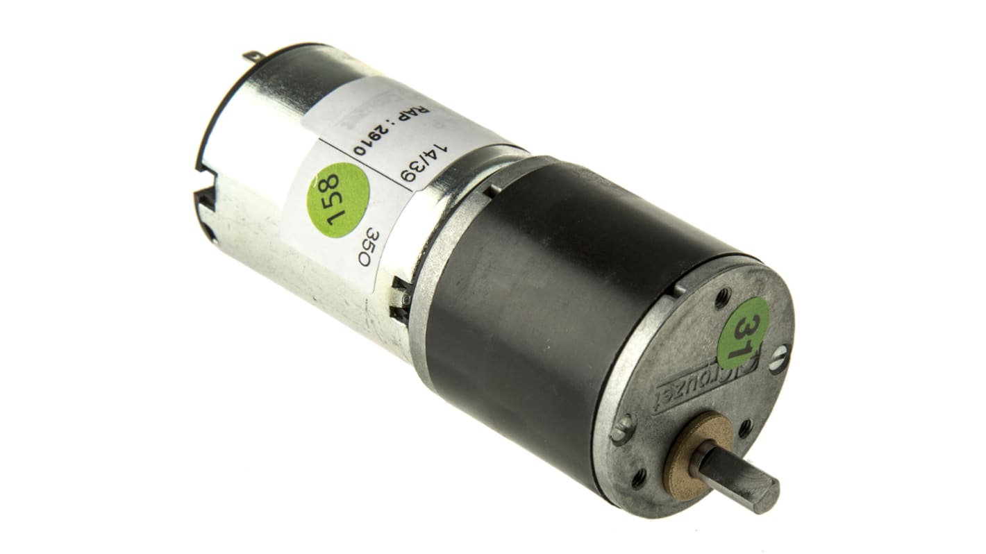 DC gearmotor, Børstegear, Hastighed: 1,5 omdr./min., 3 W, 12 V dc