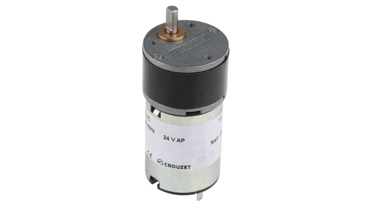 Crouzet Brushed Geared DC Geared Motor, 3 W, 24 V dc, 50 Ncm, 45 rpm, 5mm Shaft Diameter