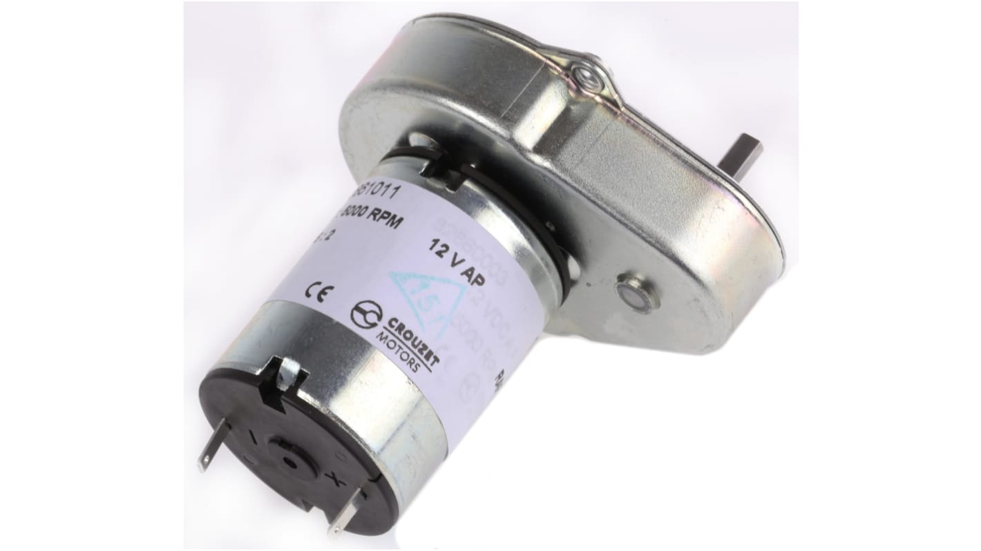 Crouzet Bürsten-Getriebemotor bis 50 Ncm, 12 V dc / 3 W, Wellen-Ø 4mm, 54.2mm x 61.3mm