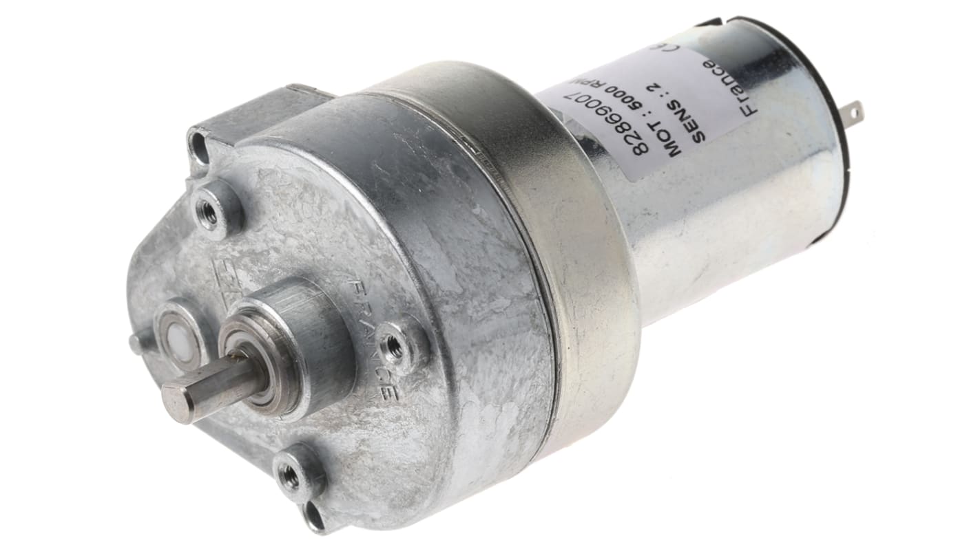 Crouzet Brushed Geared DC Geared Motor, 3 W, 12 V dc, 2 Nm, 27 rpm, 6mm Shaft Diameter