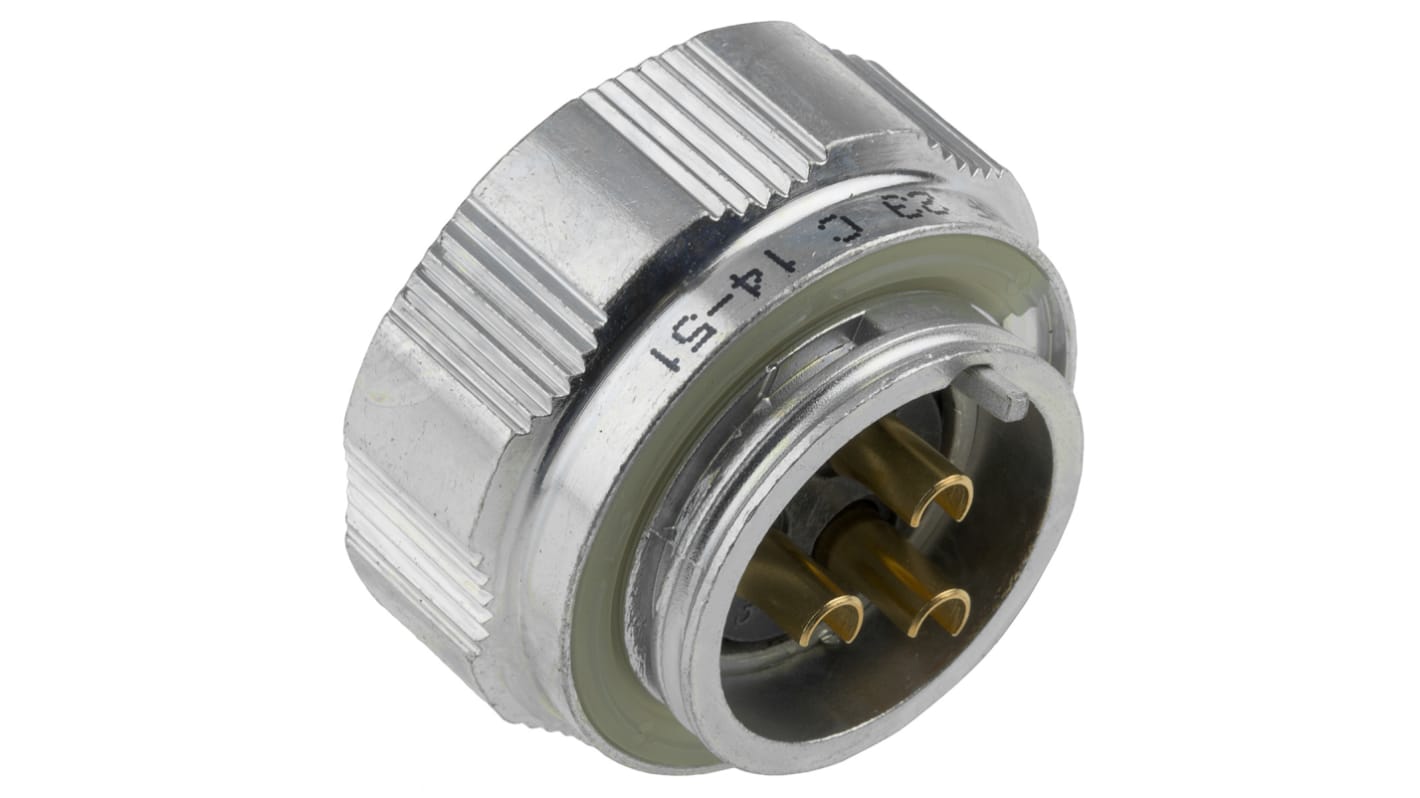 Conector circular Amphenol Socapex hembra serie SL61 de 3 vías hembra, montaje aéreo