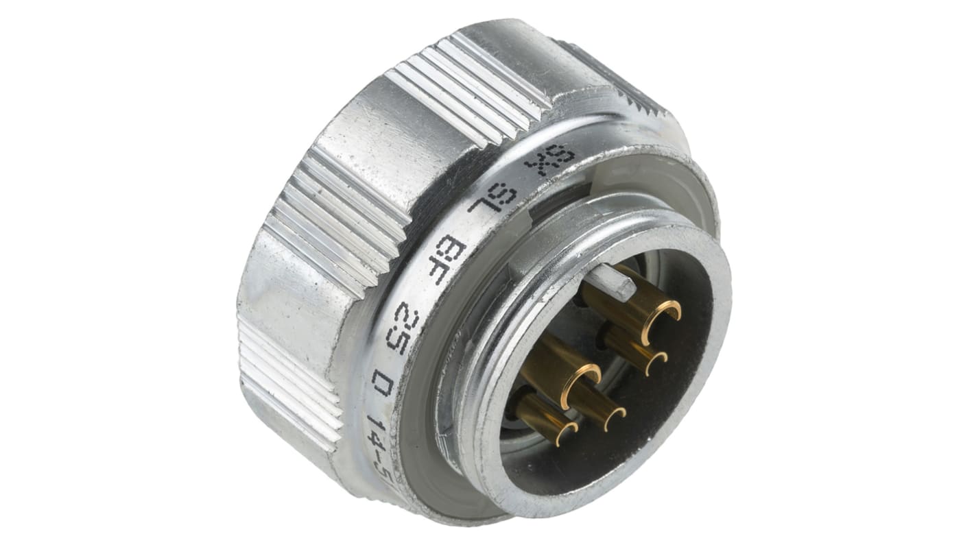 Conector circular Amphenol Socapex hembra serie SL61 de 5 vías hembra, montaje aéreo