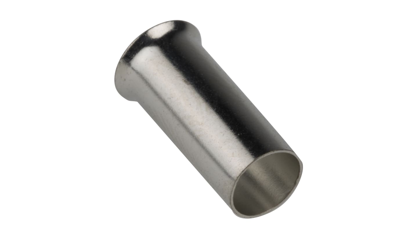 RS PRO Crimp Bootlace Ferrule, 8mm Pin Length, 2 mm, 2.5 mm Pin Diameter, 1.5mm² Wire Size