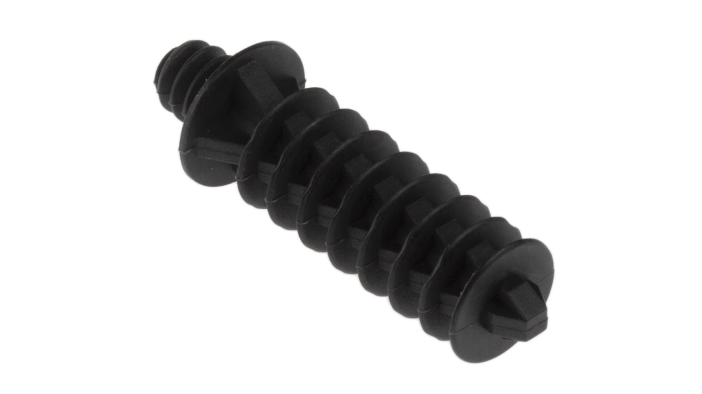 RS PRO Nylon 66 Kabelbinder Anschlussstecker Schwarz, 100 Stück