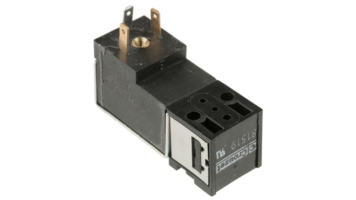 Electroválvula neumática Crouzet, Serie 81, Función 3/2, Solenoide/Resorte, Colector, 25Nl/min