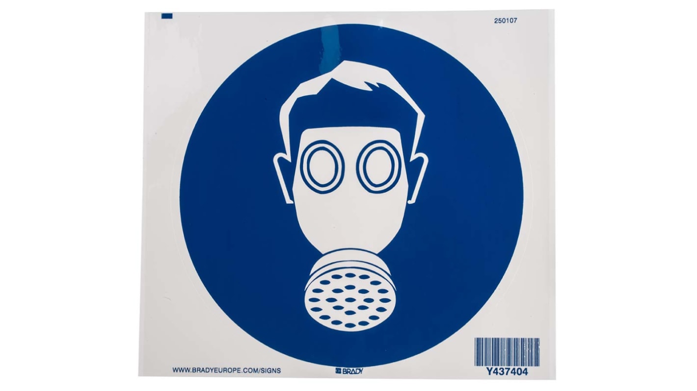 Brady PET Mandatory Respiratory Protection Sign With Pictogram Only Text