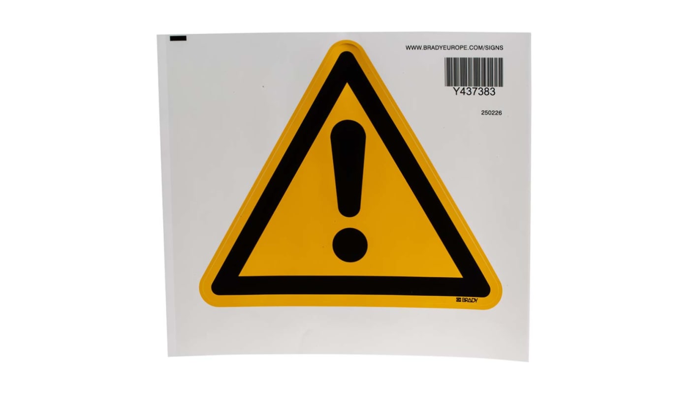 Brady Self-Adhesive General Hazard Hazard Warning Sign