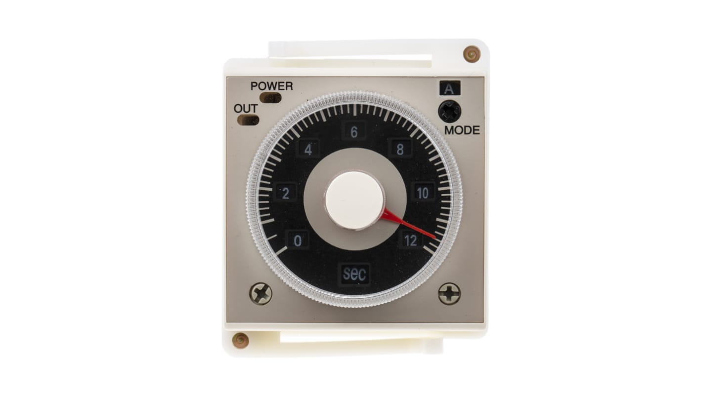 RS PRO Panel Mount Timer Relay, 100 → 125 V dc, 100 → 240V ac, 2-Contact, 0.1 s → 300h, DPDT