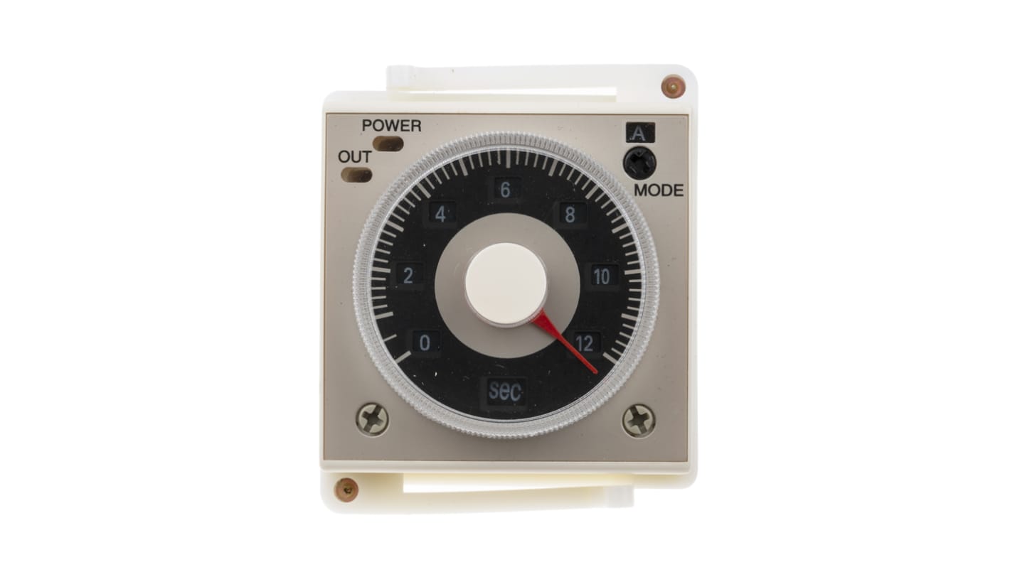 Timer Relay RS PRO, intervallo 0.1 s → 300h, 2 poli, DPDT, A pannello