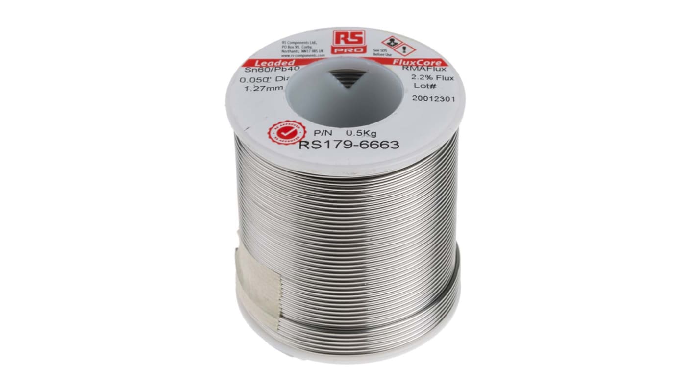 RS PRO Wire, 1.2mm Lead solder, 183°C Melting Point