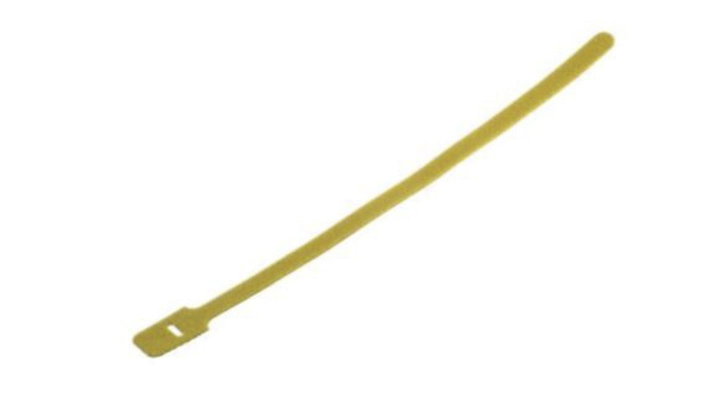 RS PRO Cable Tie, Hook and Loop, 325mm x 25 mm, Yellow Nylon