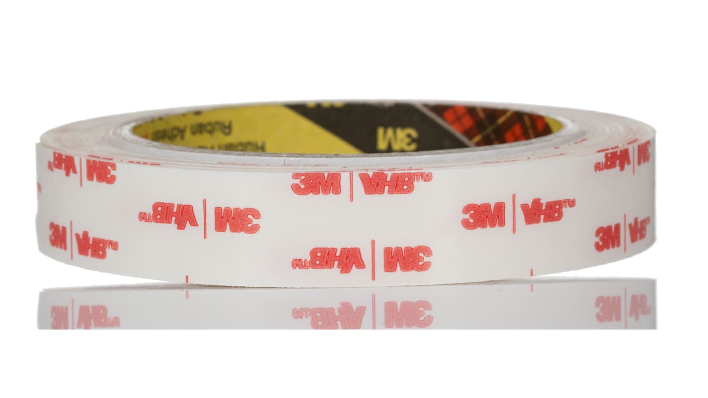 3M 4952 VHB™, Hvid Skumtape 3m, 19mm bred x 1.1mm tyk , Dobbeltklæbende