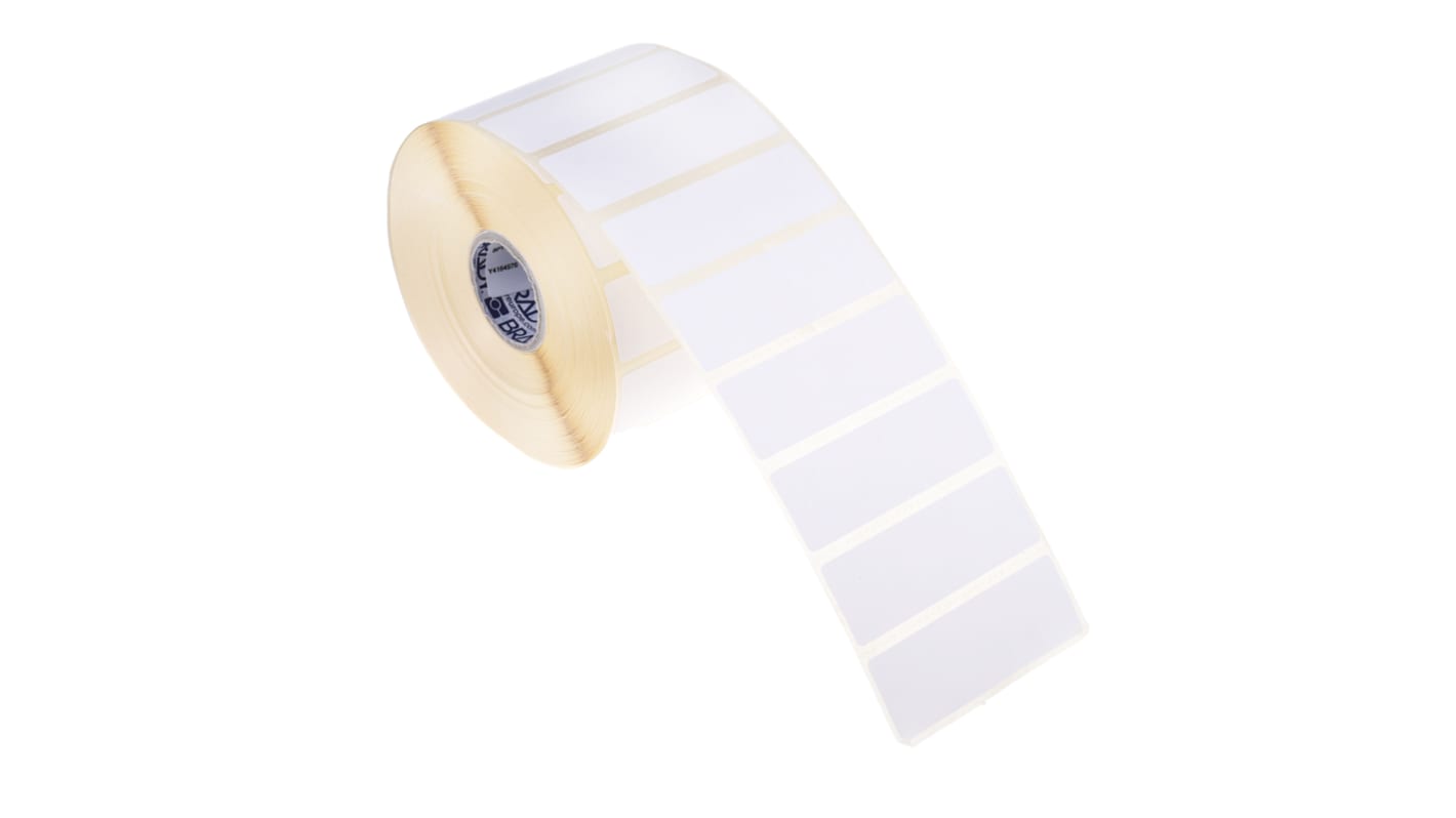 Etiqueta y cinta para impresora de etiquetas Brady sobre fondo Blanco de 19.05 x 57.15mm, 21360 Per Roll, para usar con