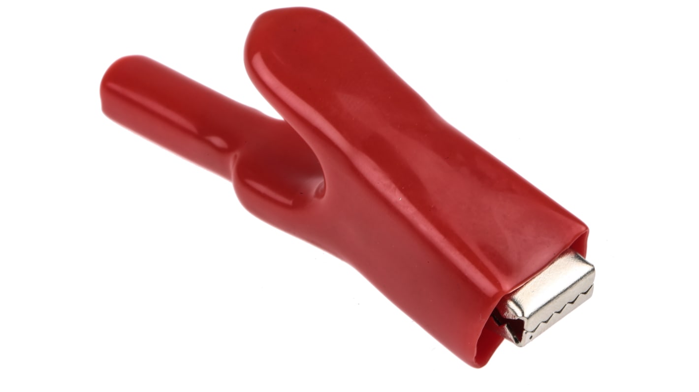 Mueller Electric Verzinkte 15mm Krokodilklemme, Rot PVC isoliert, 25A