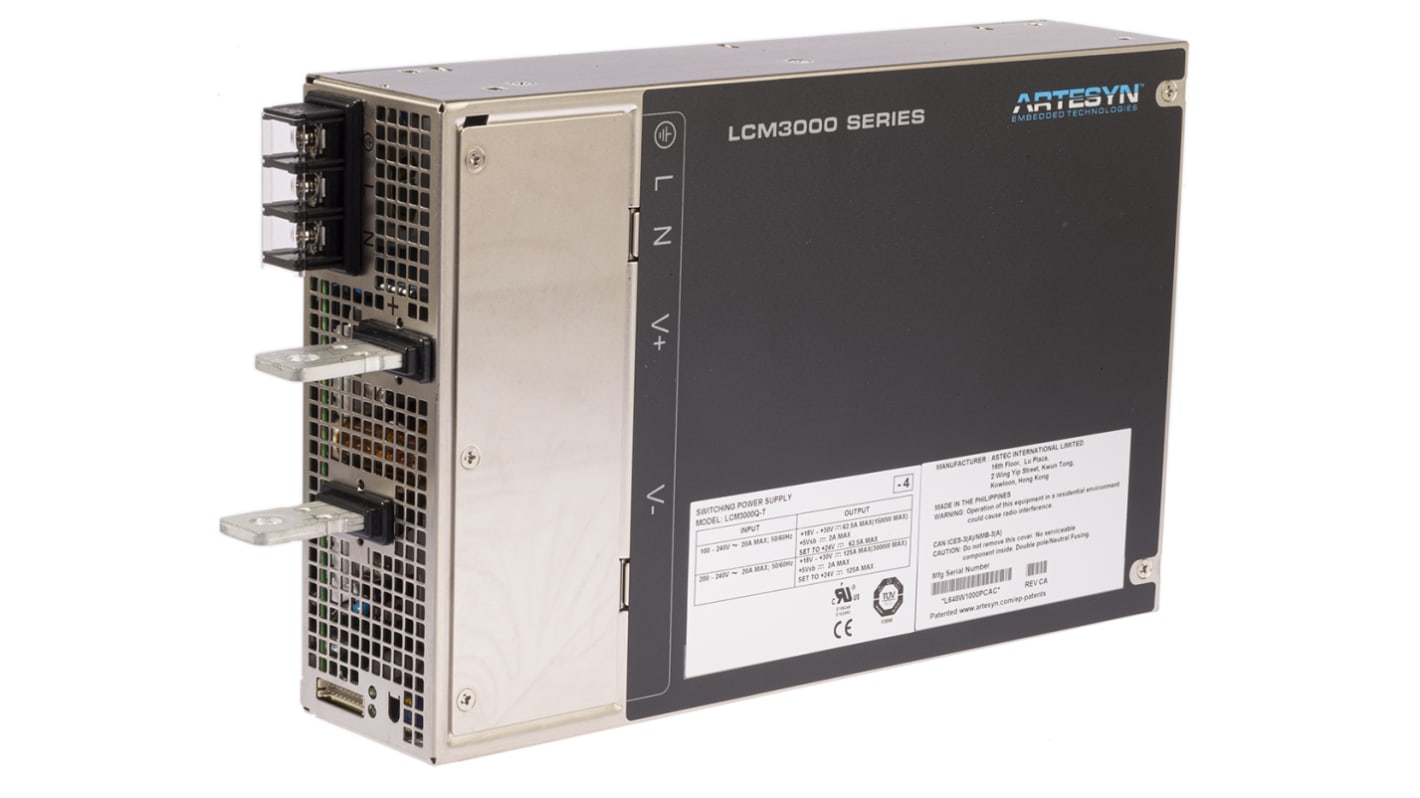 Artesyn Embedded Technologies Switching Power Supply, LCM3000L-T, 12V dc, 250A, 3kW, 1 Output, 90 → 264V ac