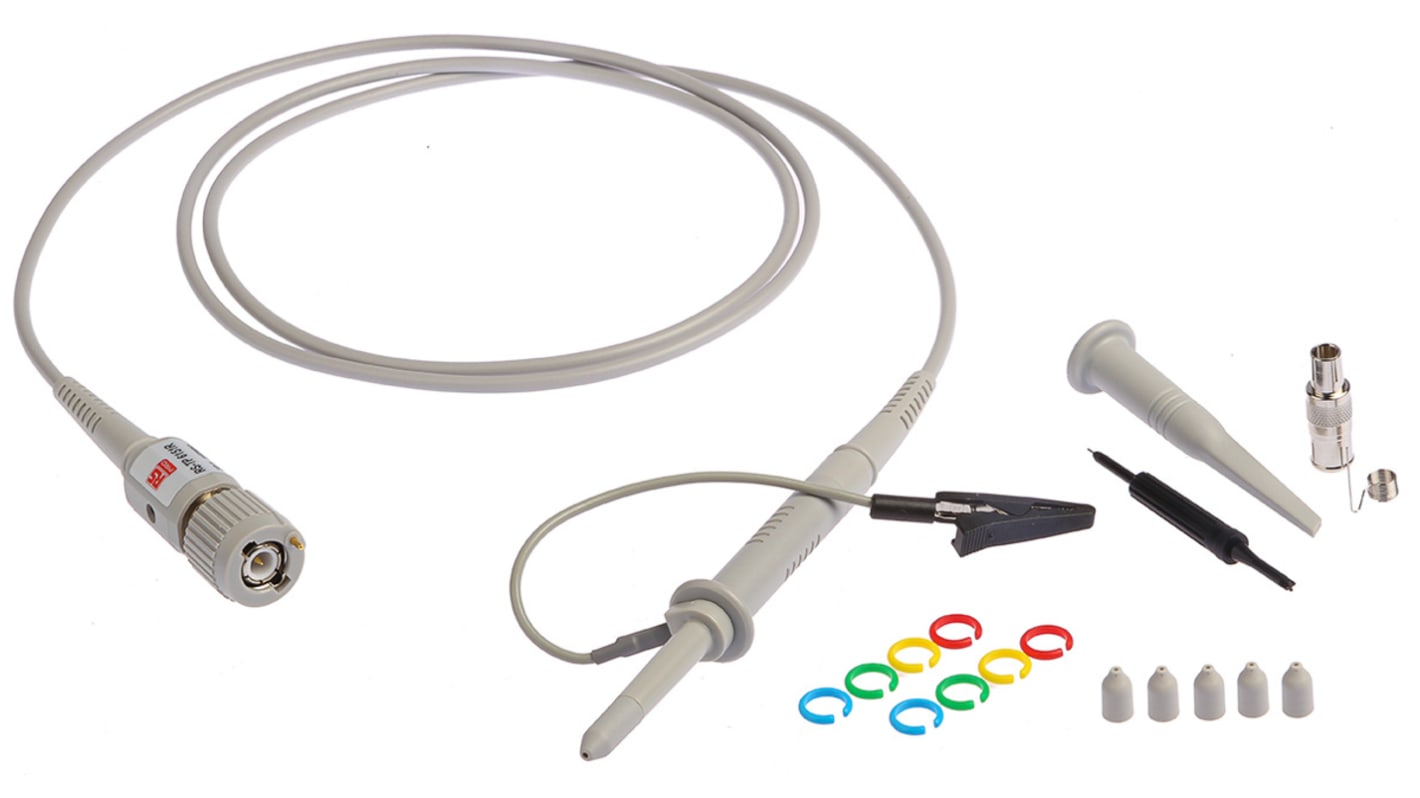 RS PRO Oscilloscope Probe, Passive Type, 100MHz, 10:1, BNC Connector