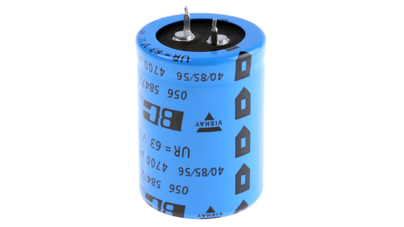 Vishay 4700μF Aluminium Electrolytic Capacitor 63V dc, Snap-In - MAL205658472E3