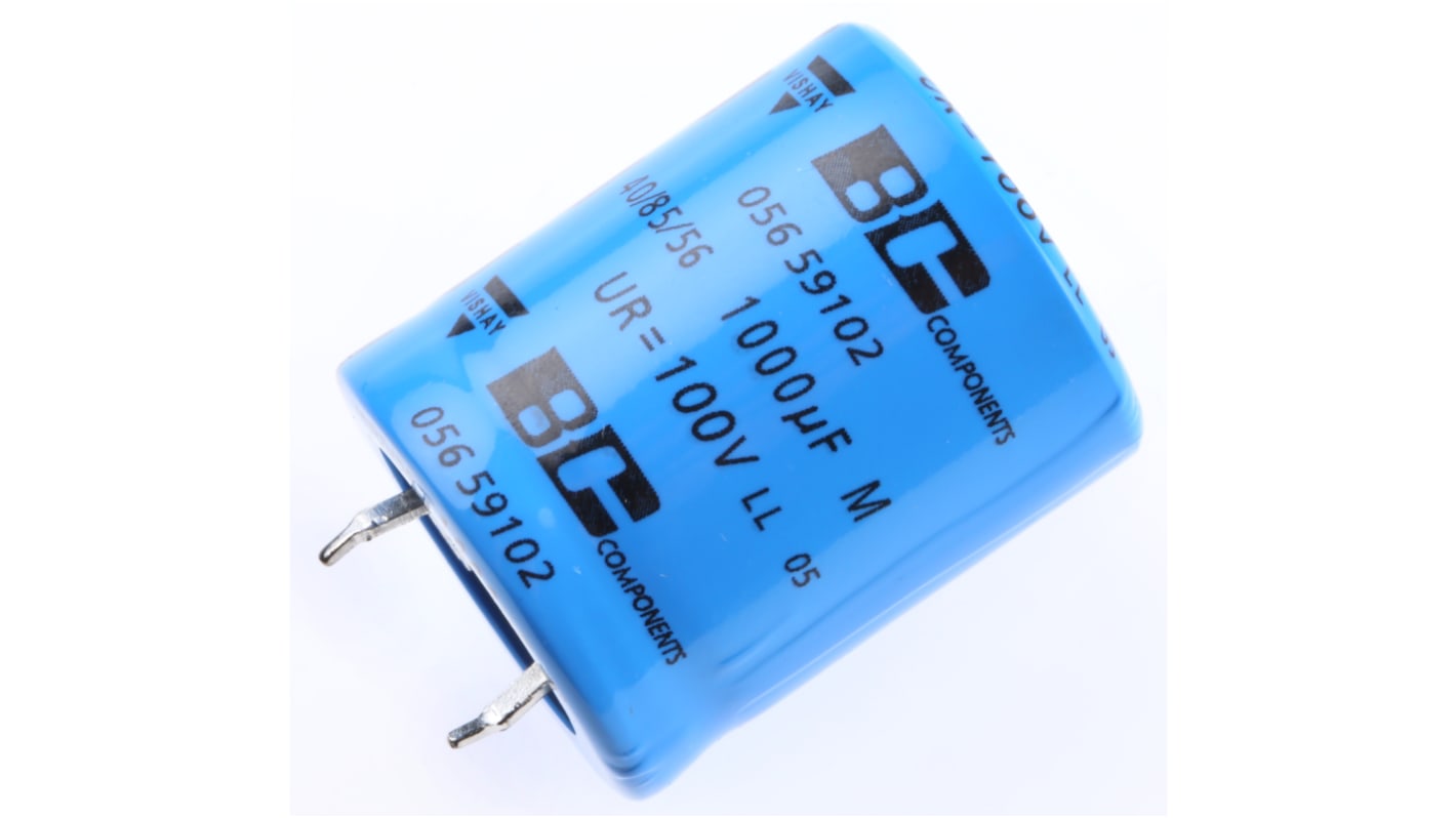 Vishay 1000μF Aluminium Electrolytic Capacitor 100V dc, Snap-In - MAL205659102E3