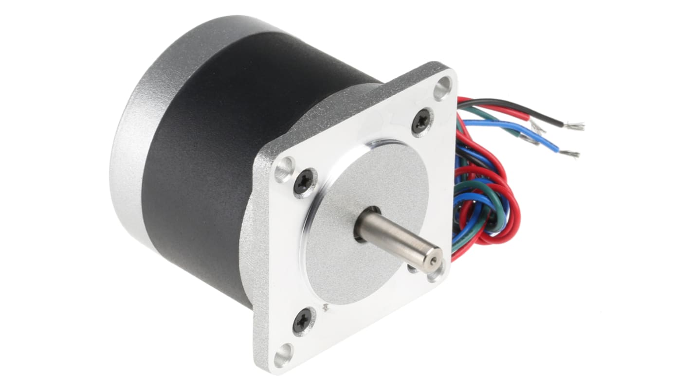 RS PRO Hybrid Stepper Motor, 2.38 V, 1.8°, 56.4 x 56.4mm Frame, 6.35mm Shaft