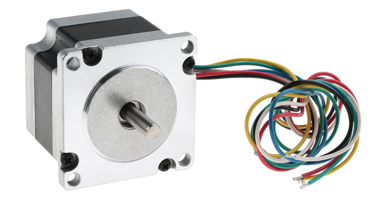 RS PRO Hybrid Stepper Motor, 5.7 V, 1.8°, 56.4 x 56.4mm Frame, 6.35mm Shaft