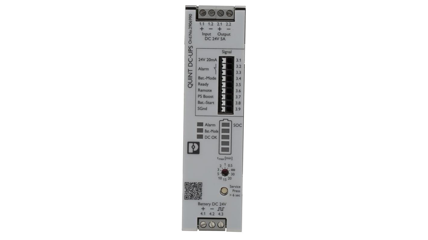 Phoenix Contact 18 → 30V dc Input DIN Rail Uninterruptible Power Supply (240W), QUINT4