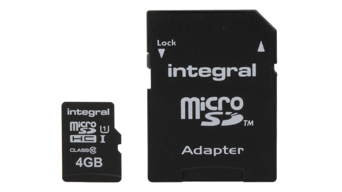 Micro SD Integral Memory, 4 GB, Scheda MicroSDHC