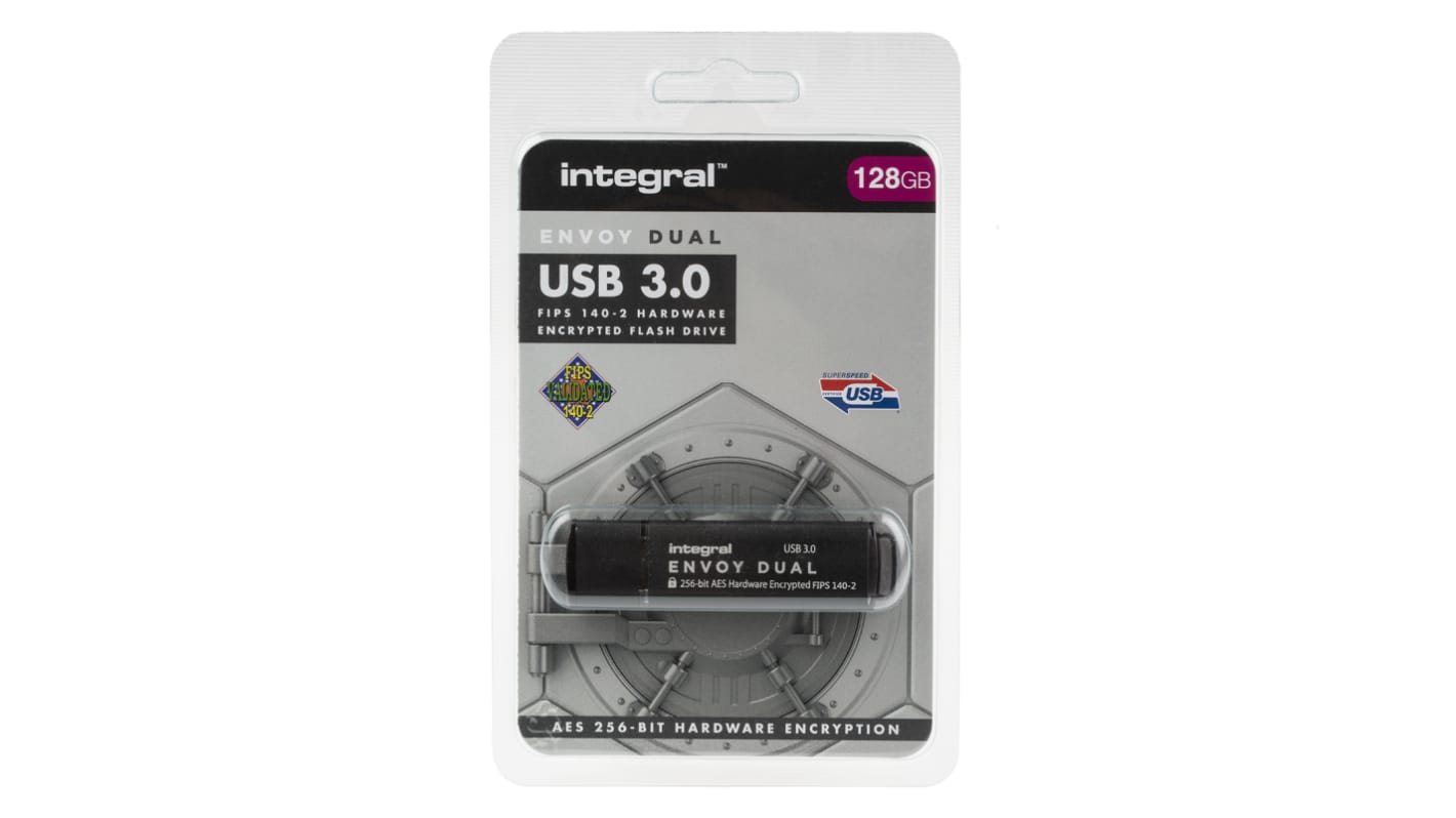 Integral Memory USB Flash meghajtó 128 GB AES-256 140-2 USB 3.0