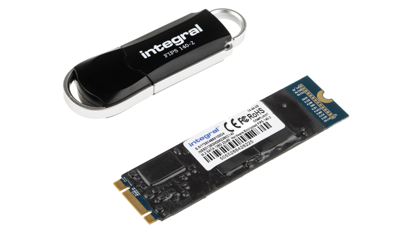 Integral Memory ソリッドステートドライブ SSD 内蔵 AES-256 140-2レベル2 128 GB SATA III 6 Gb/S