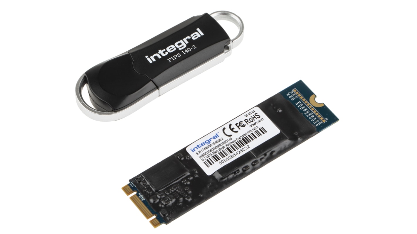 Integral Memory SSD, M.2 Intern SSD-Laufwerk SATA III 6 Gb/S, MLC, 256 GB, SSD, 140-2 Level 2, AES-256