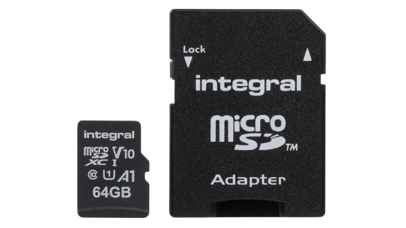 INMSDX64G100V10 Integral Memory 64 GB MicroSDXC Micro SD Card, Class