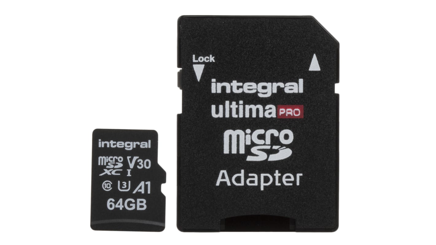 INMSDX64G100/70V30 Integral Memory 64 GB MicroSDXC Micro SD Card