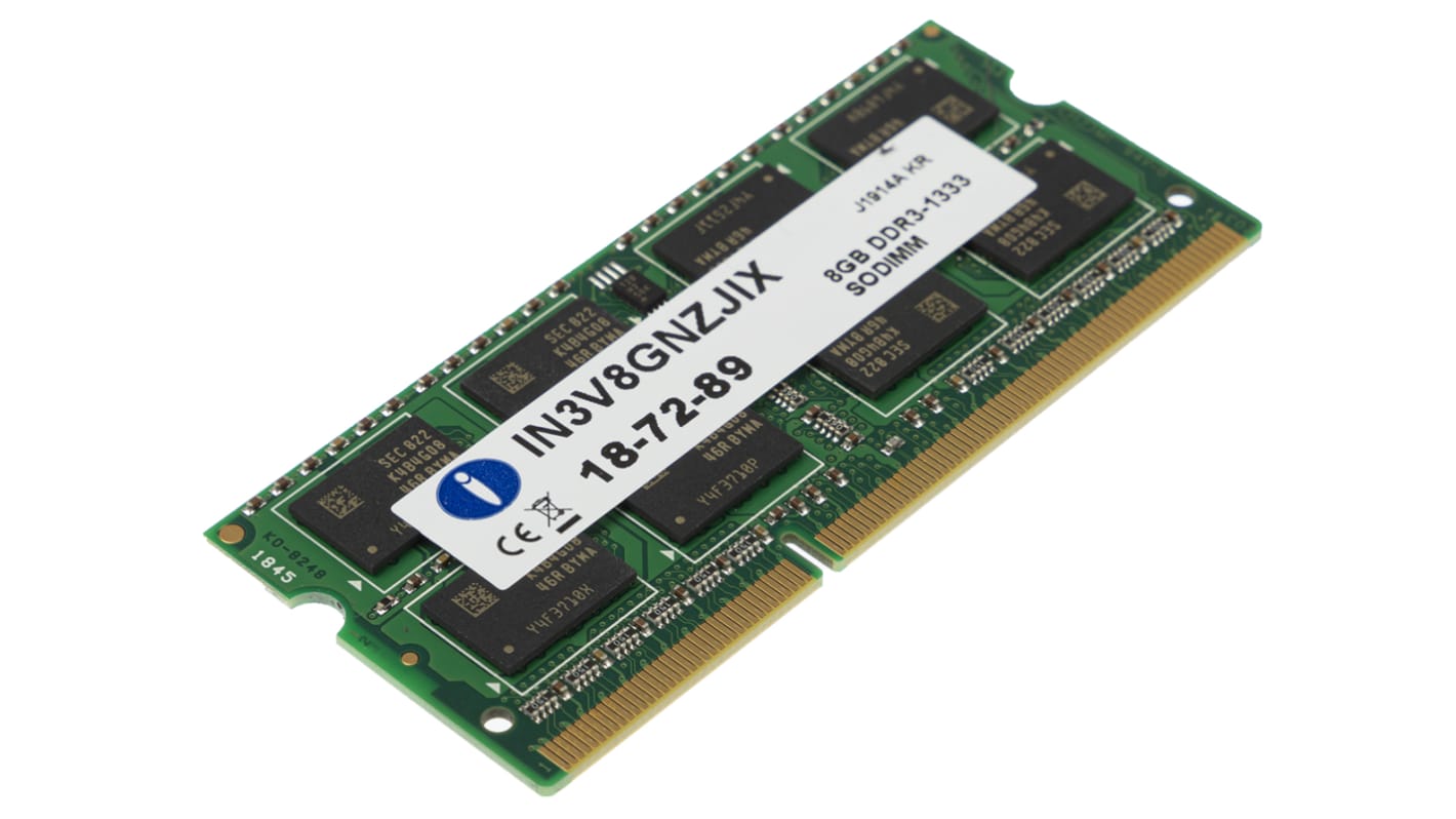 RAM, 8 GB, DDR3, moduł: PC3-10600, gniazdo: SODIMM, 1.5V