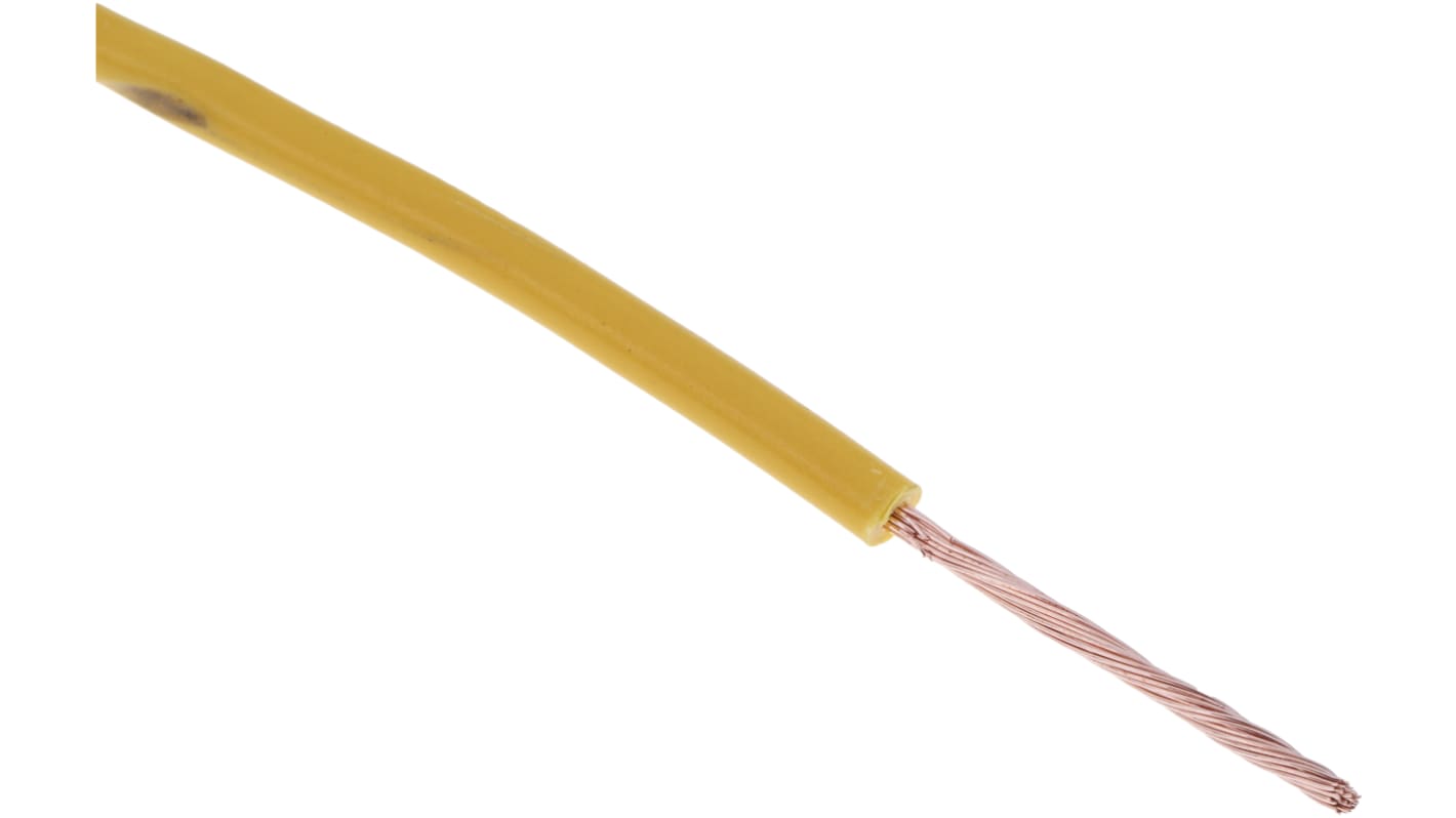 Fils de câblage RS PRO UL1015, 0.5mm², Jaune, 22AWG, 100m, 1 kV c.c., 600 V c.a.