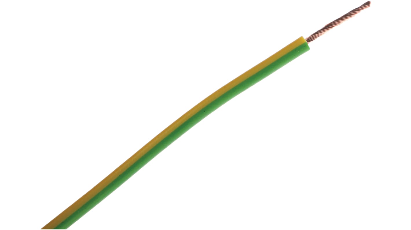 Fils de câblage RS PRO UL1015, 0,75 mm², Vert/Jaune, 100m, 1 kV c.c., 600 V c.a.