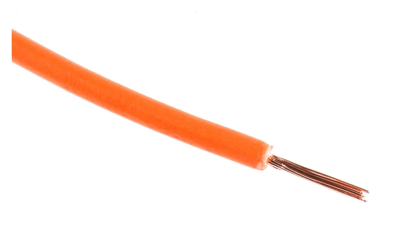 RS PRO Einzeladerleitung 0,75 mm² 100m Orange Ø 2.8mm 24 / 0,2 mm Litzen UL1015