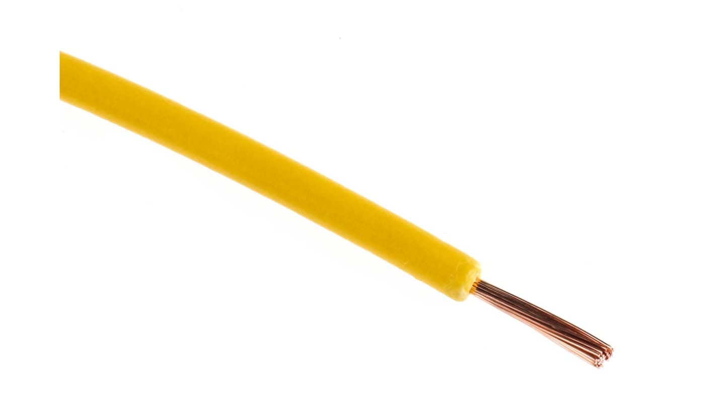 Fils de câblage RS PRO UL1015, 0,75 mm², Jaune, 100m, 1 kV c.c., 600 V c.a.