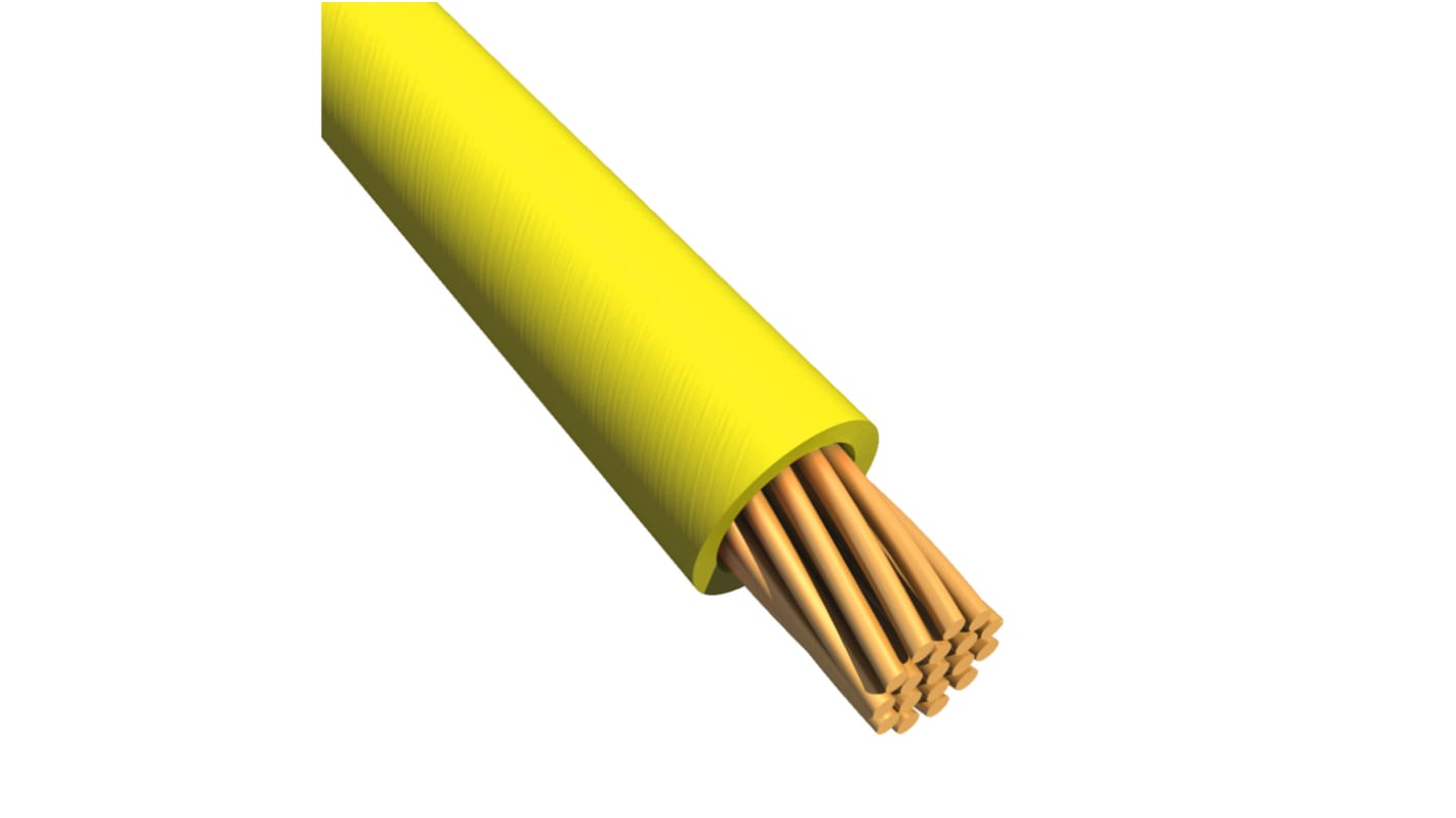 Cable de conexión RS PRO, área transversal 1 mm² Filamentos del Núcleo 32/0.2 mm Amarillo, 1 kV dc, 600 V ac, long.