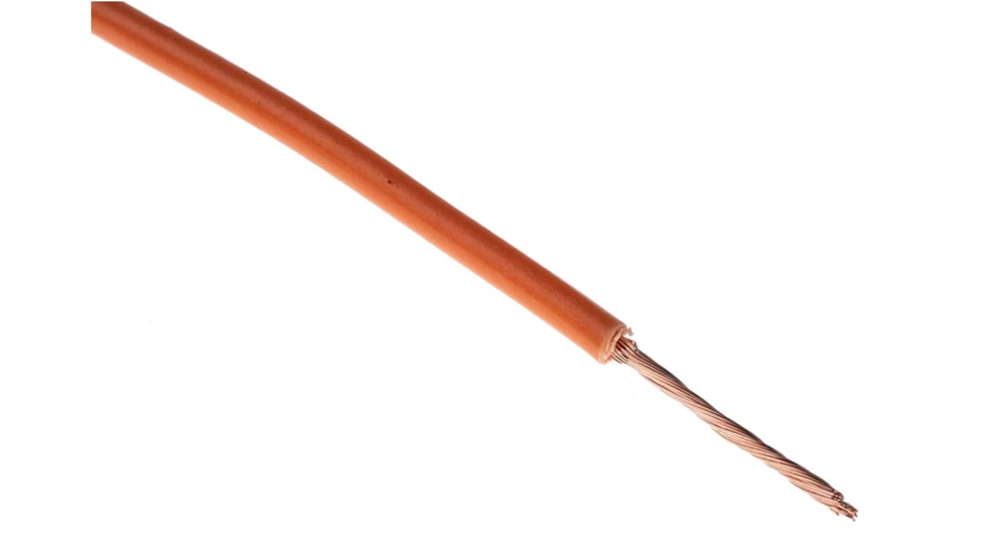 RS PRO Orange 1 mm² Hook Up Wire, 32/0.2 mm, 100m