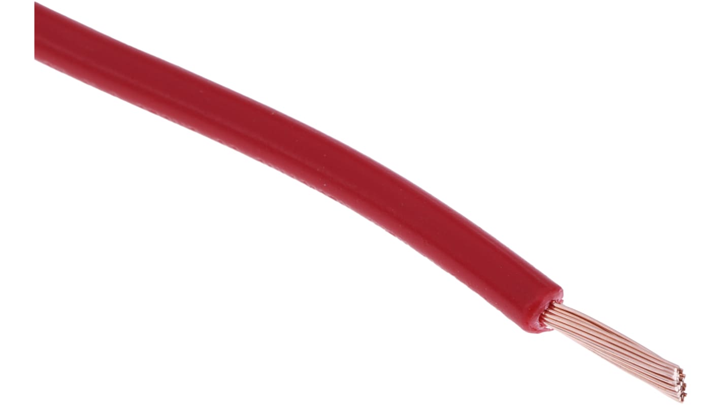 Cable de conexión RS PRO, área transversal 1.5 mm² Filamentos del Núcleo 30/0.25 mm Rojo, 1 kV dc, 600 V ac, long. 100m