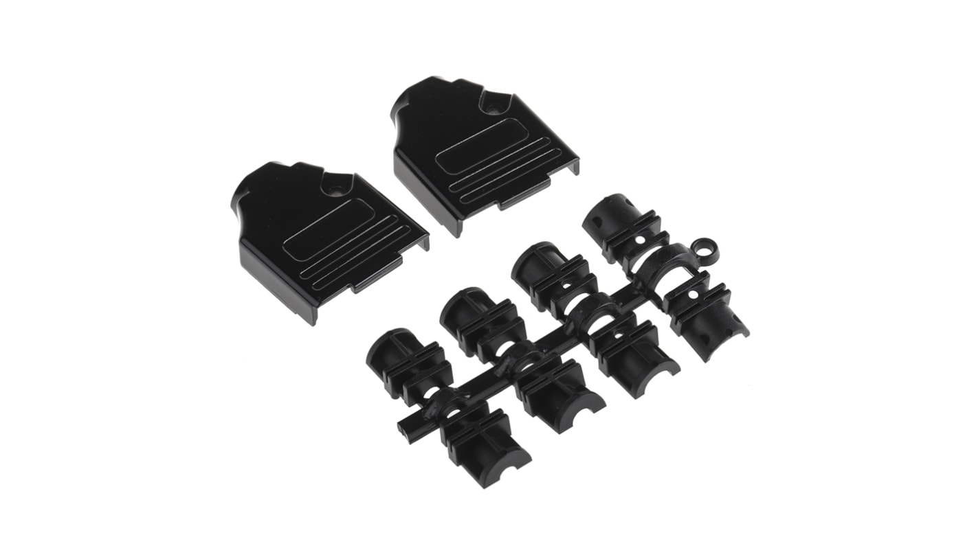 MH Connectors MHDTZK-BK D-Sub-Gehäuse gerade, 9-polig, Schwarz, Größe E, aus Zink