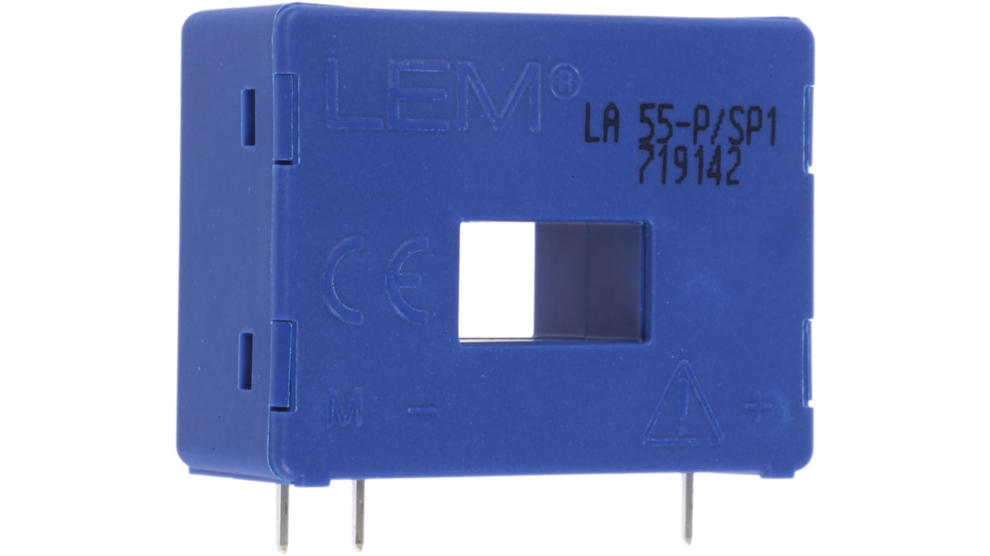 Trasformatore di corrente LEM, ingresso 100A, uscita 25 mArms, 100:1, foro 12.7 x 7mm