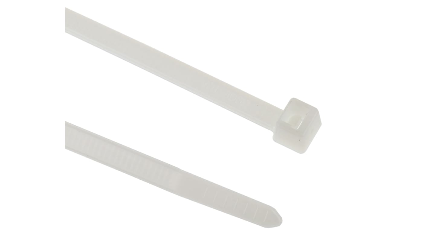 HellermannTyton Cable Tie, 200mm x 4.6 mm, Natural Polyamide 6.6 (PA66), Pk-500