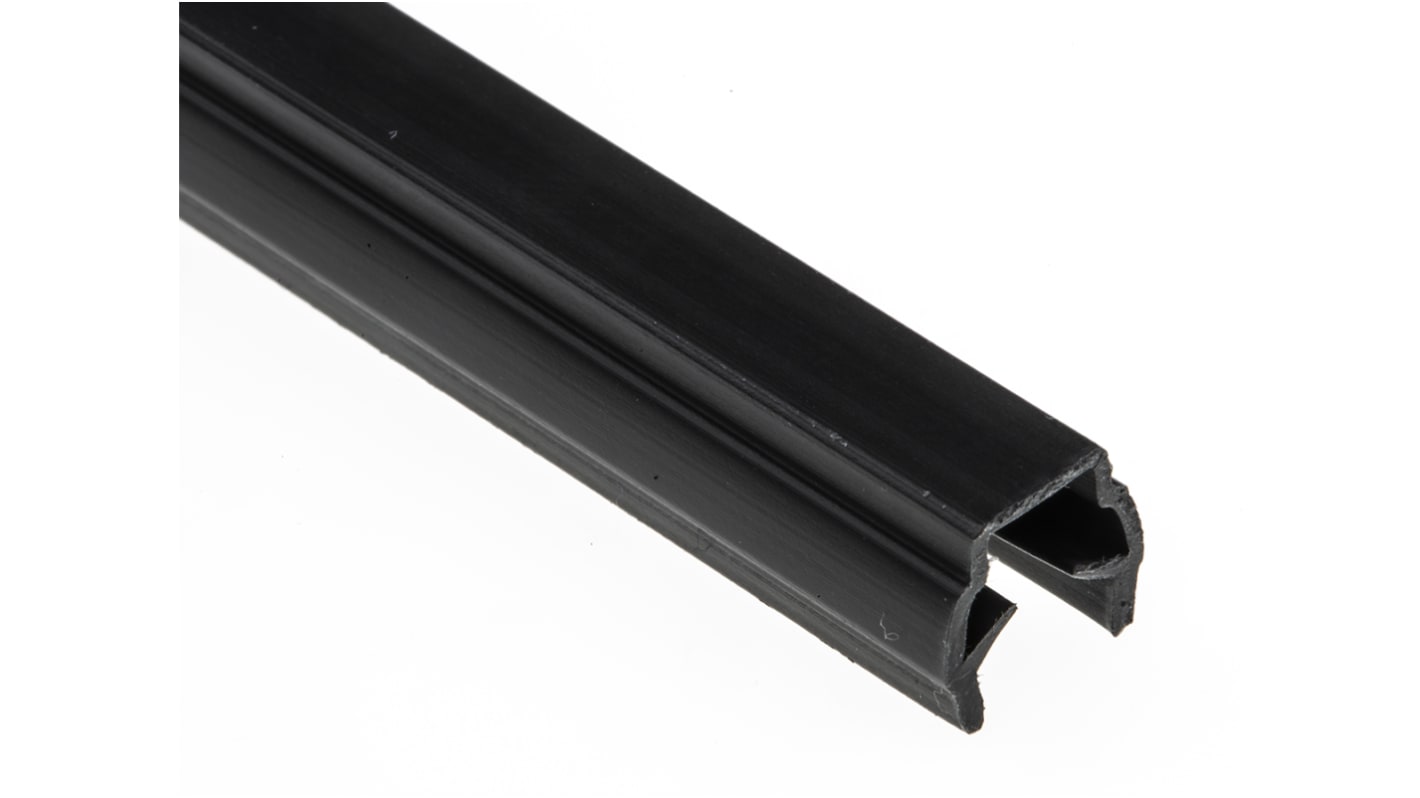 RS PRO Black PP T-Slot Covers, 6mm Groove Size, 2m Length