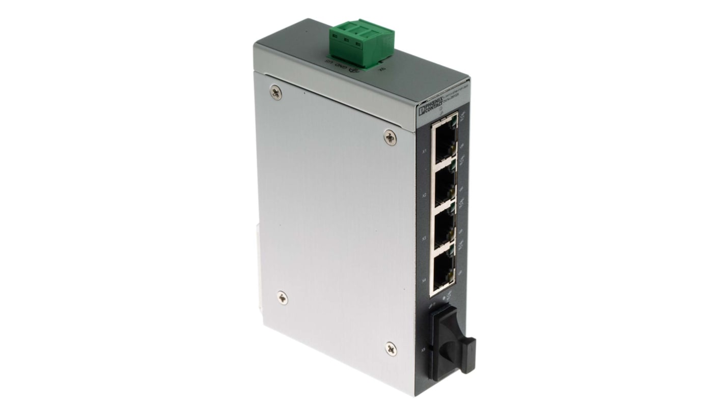 Phoenix Contact イーサネットスイッチ ポート数:5 RJ45ポート:4 100Mbit/s, 2891029