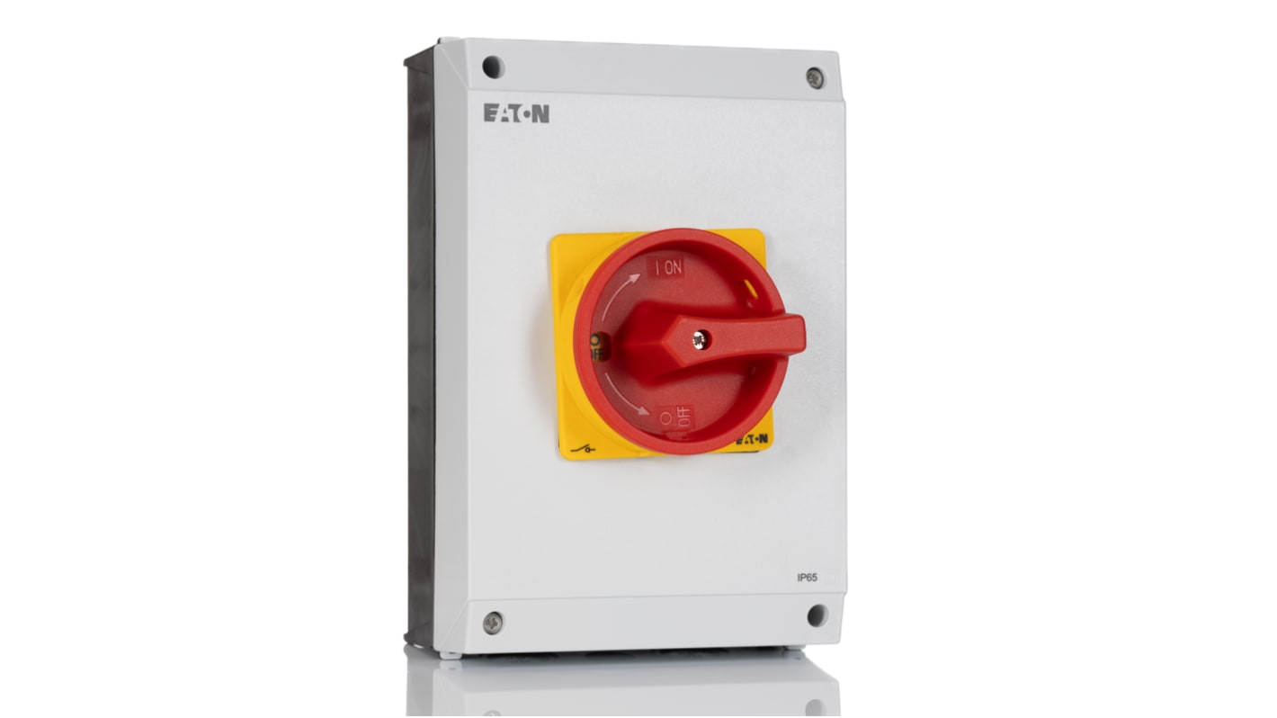 Eaton 3P+N Pole Surface Mount Isolator Switch - 63A Maximum Current, 30kW Power Rating, IP65