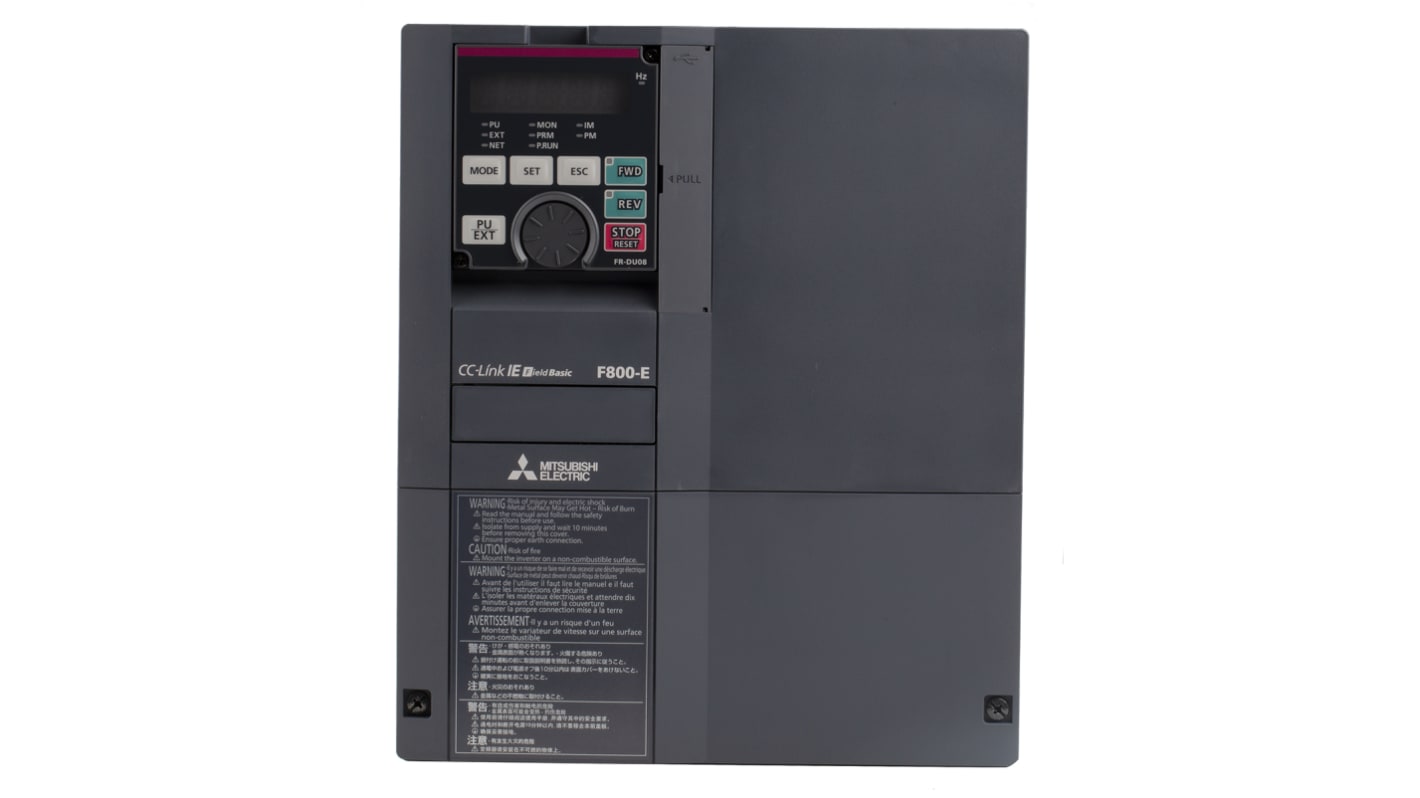 三菱電機 インバータ FR-F800, 400 V ac 11 kW FR-F840-00250-E2-60 コンプレッサ, ファン用途, ポンプ イーサネット