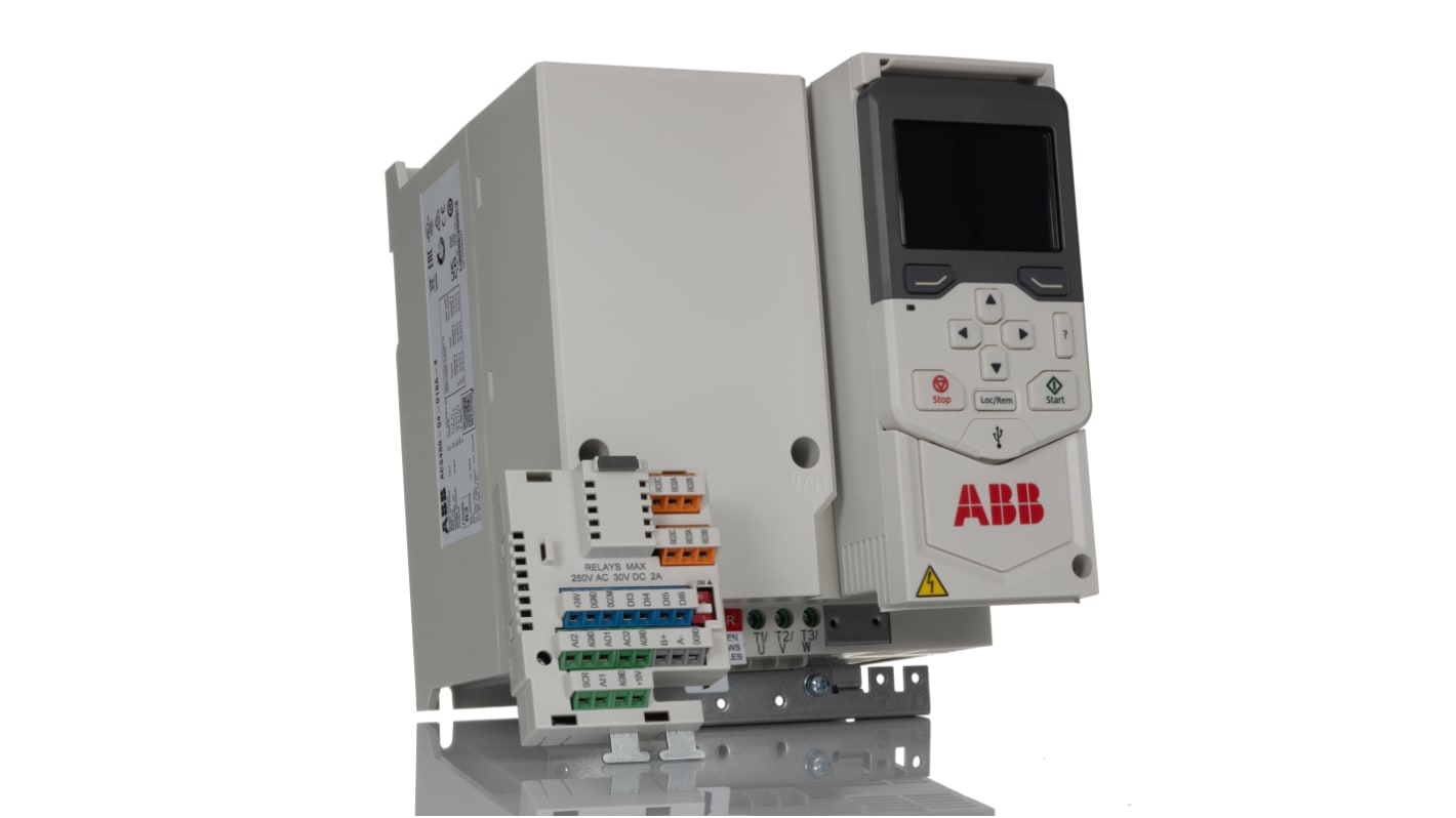 ABB Inverter Drive, 7.5 kW, 3 Phase, 380 → 480 V ac, 16.2 A, ACS480 Series